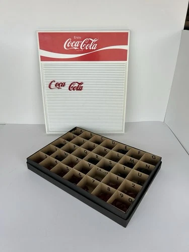 Coca Cola Letter Board Sign Atwood Changeable Letters Tray Stand Vintage