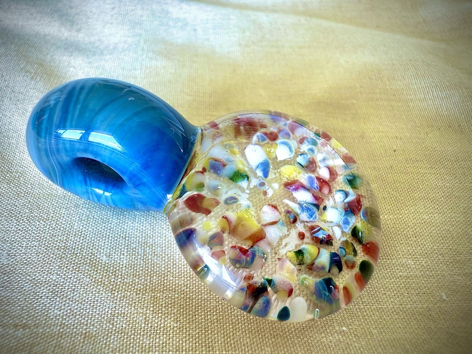 Murano-Style Art Glass Pendant Confetti Borosilicate Lampwork - BEAUTIFUL!