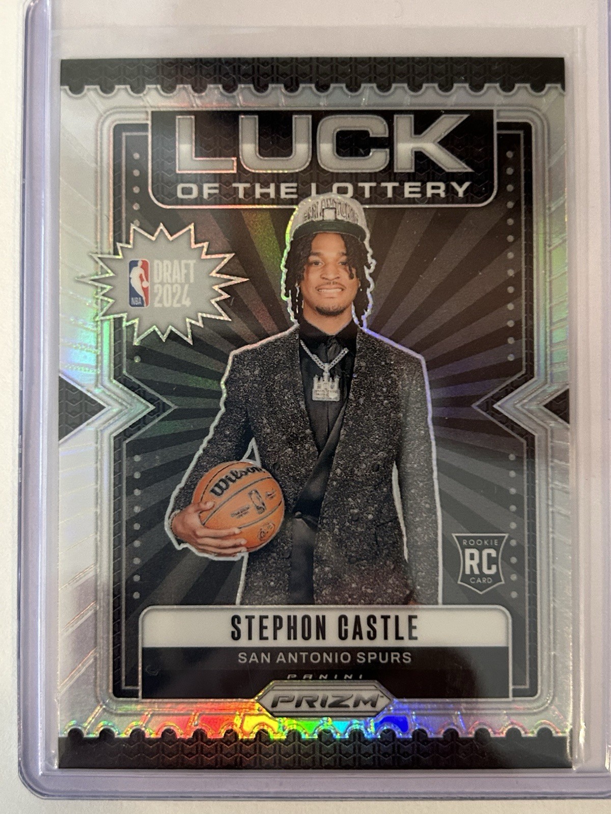 2024-25 Panini Prizm Stephon Castle RC Luck of the Lottery Silver #12 Rookie