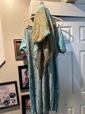 Dress From India - Blues, Greens, And It Comes With A Scarf -Kaftan