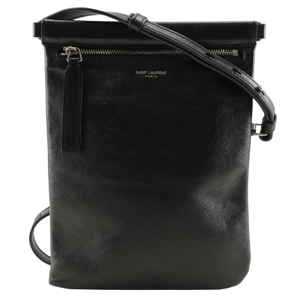 SAINT LAURENT PARIS Borsa a tracolla Sacosh 581697 1GE0E 1000 NERO pelle nera...