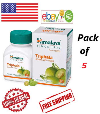 Himalaya TRIPHALA Natural For Digestive Wellness 60 Tablets - Pack of 5