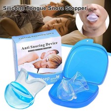 Anti Snoring Sleep Aid Device Silicone Tongue Mouthpiece Snore Stopper with Case