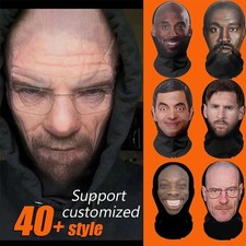 Realistic 3D Face for Men Women Cosplay Mask Full Face Hip Hop Balaclava Hood Ha