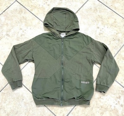 Kenzo Kids Navy Green Cotton Hoodie Jacket size 12A