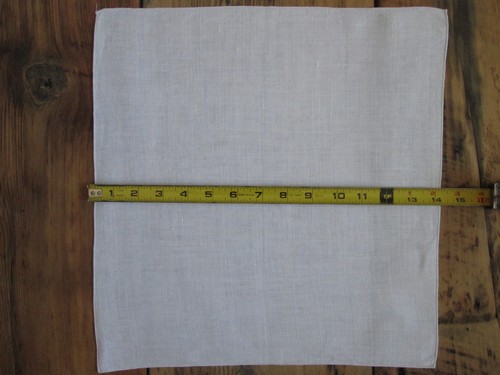 Vintage 3er Set schöne Leinen Stoffservietten 14x14 eckig schlicht Landhaus Bauernhof Flachs - Bild 3 von 6