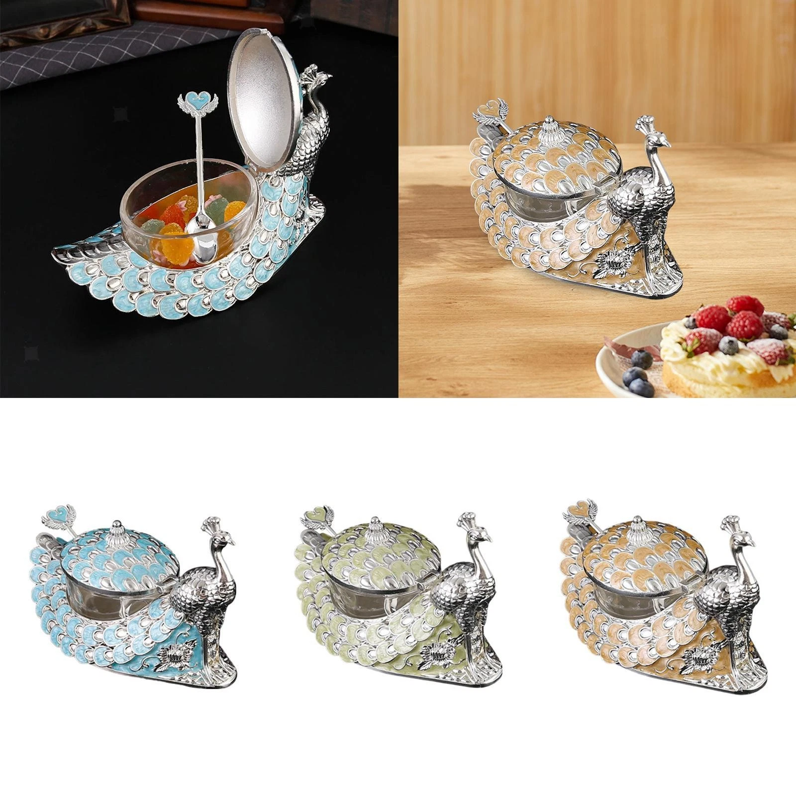 Zinc Alloy Seasoning Box Sugar Container Coffee Bar Portable Decorative Wedding