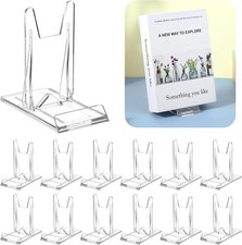 12 Pcs Acrylic Book Stand for Display Adjustable Clear Holder...