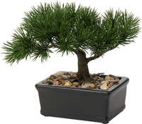 KüNstlicher Bonsai Baum Im Keramiktopf – Naturgetreue Kunstpflanze (Zeder/Kiefer