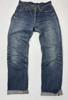 Vintage 60s Levi's 501 Big E Button Fly V Stitch Jeans 28x29 Selvedge USA