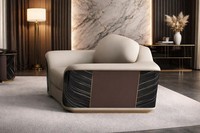 Stilvoller Beiger Wohnzimmer Sessel LuxuriöSer 1-Sitzer PolstermöBel