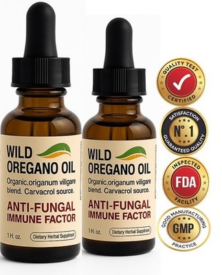 2 Pack Wild Oregano Oil   Extra Strength Carvacrol Source | Natural Immune