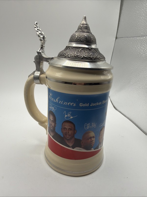 2015 NFL Pro Football Hall of Fame Enshrines Gold Jacket Dinner Stein Canton OH