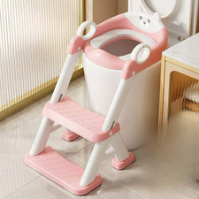 Toilet Potty Training Seat with Step Stool Ladder, Comfortable Safe Potty Seat w