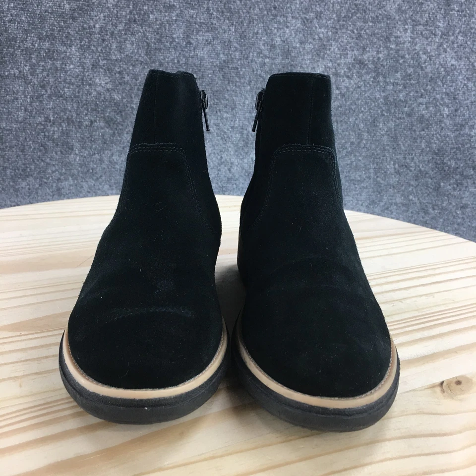 Clarks Collection Boots Womens 7M Black Sharon Swing Ankle Bootie Suede 26149019 - Image 4 of 4