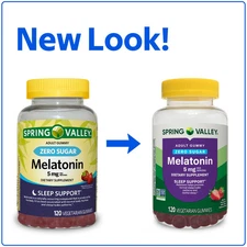 Spring Valley Zero Sugar Melatonin 5mg Gummies, Sleep Support, 120 Count