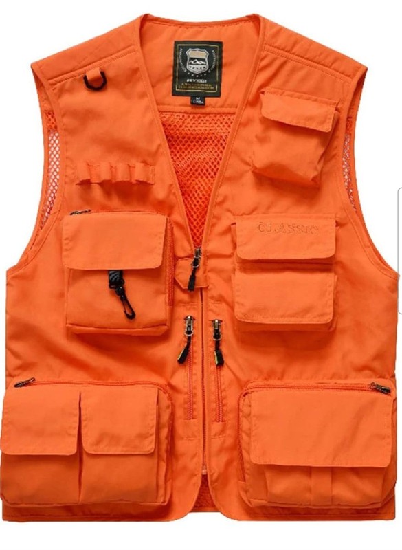Men Tactical Hiking Fishing Vest Multi-Pocket Waistcoat Outdoor Jacket Vests