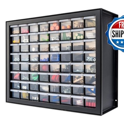 IRIS USA 64-Drawer Screw Organizer Black