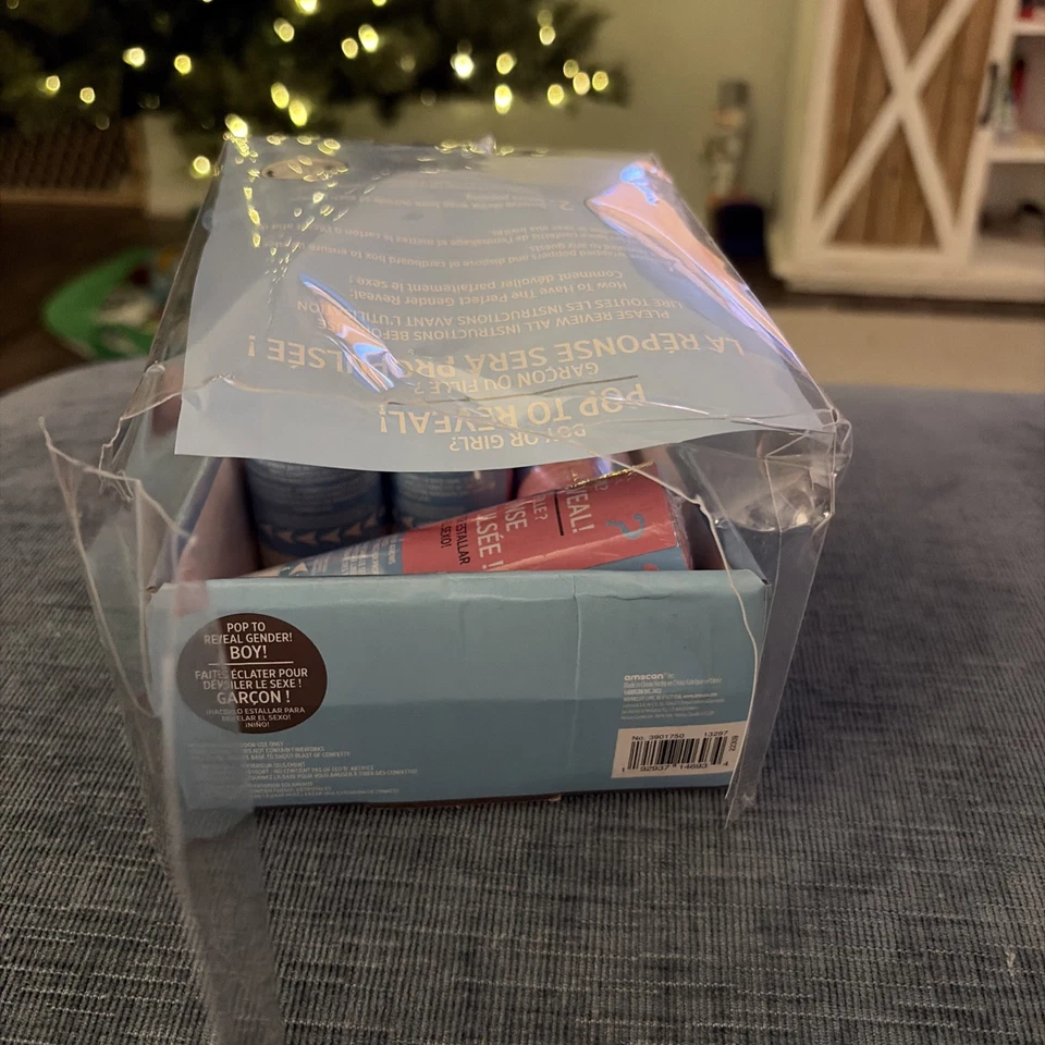 Cañones de fiesta de revelación de género “¡Es un niño!” 6 cañones de confeti azul Foto 3 de 4