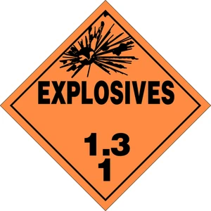 Hazmat Hazard Placards Explosives Sign Self Adhesive Warning Vinyl Sticker