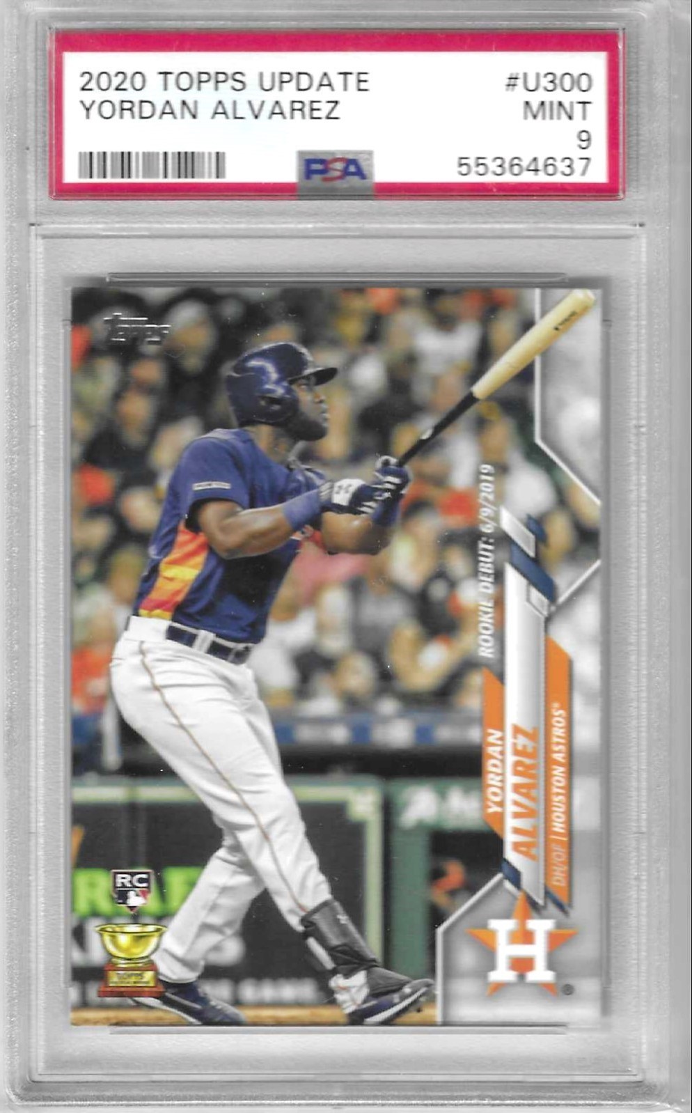 2020 Topps Update Yordan Alvarez PSA 9 view 1