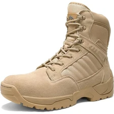 NORTIV8 Boots Men's 6.5 Military Tactical Motorcycle Combat Boots w/ Side Zipper