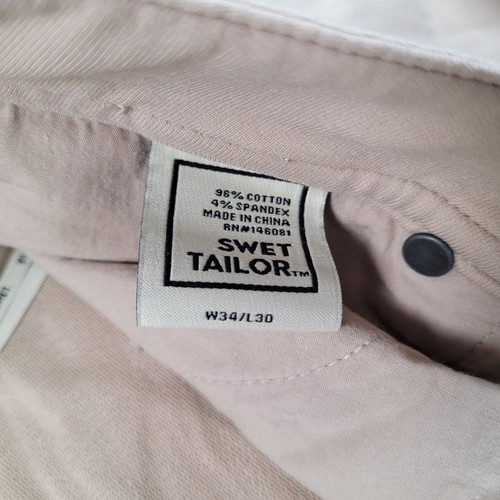 Swet Tailor Pants Mens Tech Commuter Stretch Khaki Lightweight Size 34 x 30 - Picture 3 of 11