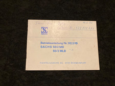 Betriebsanleitung  Sachs 50/2 MB MLB 1973