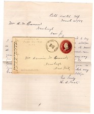 Cobb Switch MS Lowndes County (1876-1898) Entire 1887 to Newburgh NY