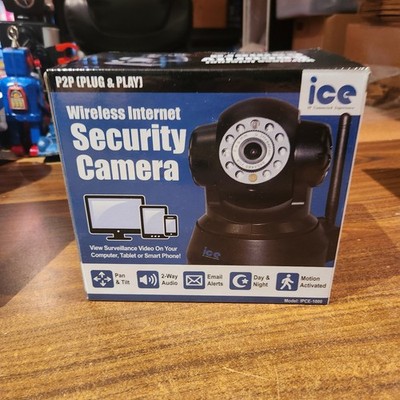 NEW ICE Model IPCE-1000 Wireless Internet Security Camera Black Surveillance P2P