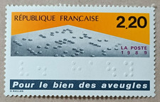 6B-Timbre France YT  2562 neuf **  année 1989 "Texte en braille"