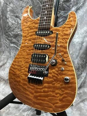 Schecter NV-3-22-BW Used Quilt Maple Top Basswood Back Body Amber w/Soft Case
