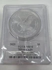 2025 PCGS MS70 1 Oz Fine Silver Eagle First Day of Issue Signed John Dannreuther