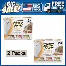 Purina Fancy Feast Classic Pate Kitten Wet Cat Food Poultry Beef 3 oz Can 2 Pack