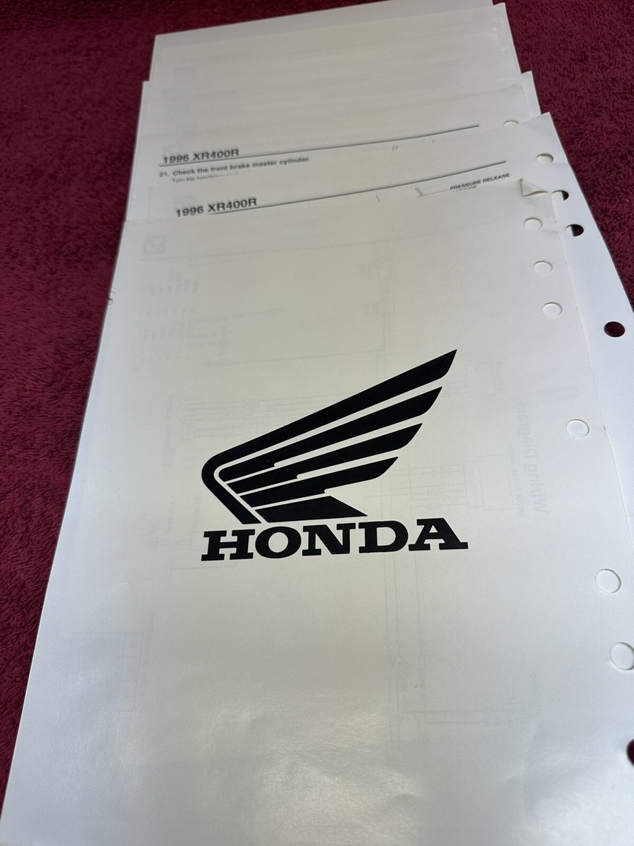 Honda 96 1996 XR400R Dealer Set up Instructions Manual Official