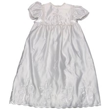 VTG Infant Christening Gown Set 3pc Gown Slip Cap Embroidered Crosses 9-12M GUC
