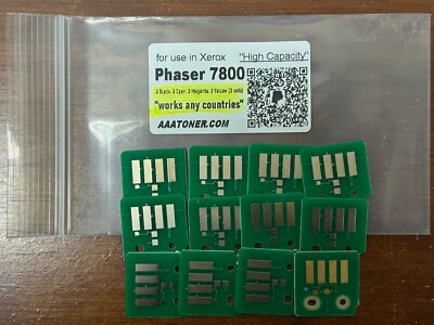 12 x Toner Chip for Xerox Phaser 7800, 7800DN, 7800DX Printer Refill