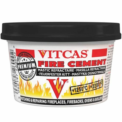 VITCAS BLACK FIRE CEMENT 500G FOR STOVES,OVENS,BOILERS.*HEAT RESISTANT