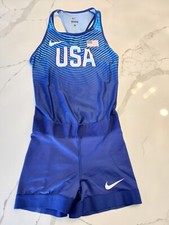 Nike Olympic Womens Official RIO TEAM USA Sleeveless Unitard Speedsuit Sz Small