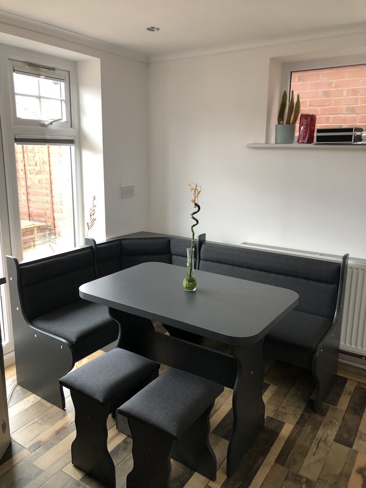 KITCHEN DINING CORNER SEATING BENCH TABLE 2 STOOLS WITH STORAGE eBay