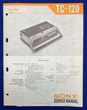 Original Sony Cassette-Corder Service Manual / TC-120 -- 1
