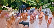 Plastic Realistic Zoo Safari Wild Animal Figures Mixed Lot Of 12 JARU & others 