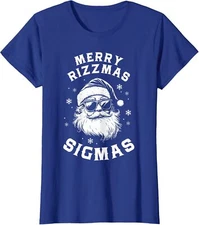 Funny Merry Rizzmas Sigmas Kids Teens School Ladies' Crewneck T-Shirt