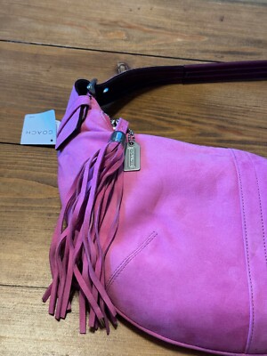 Coach 3671 Women's Pink Suede Adjustable Straps Zipper Coach 3671 Women's Pink Suede Adjustable Straps Zipper