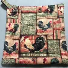 Deluxe Hot Pad/Pot Holder: CHICKEN FEED: Quilted