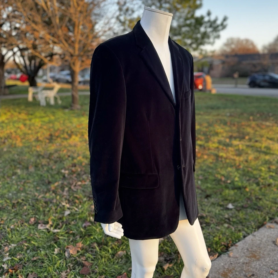 Abrigo deportivo blazer vintage de terciopelo para hombre Foto 2 de 4