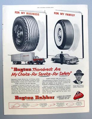 Original 1953 Dayton Tire Ad Photo Endorsed Nicholas Nick Brodarick Chicago IL