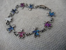 SILVER TONE W BOY GIRL CHILDREN 7'' L '' W BRACELET 24/16
