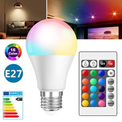 LED E27 RGB Glühbirne Farbwechsel Glühlampe Birne Licht mit