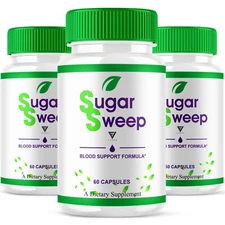 (3 Pack) Sugar Sweep Blood Support Supplement, SugarSweep Pills (180 Capsules)